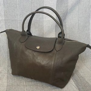 Longchamp Le Pliage Cuir Turtledove Gray Shoulder Bag